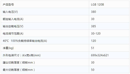 官网斗鱼体育数字化等离子切割+碳弧气刨两用机LGB 120B整机参数